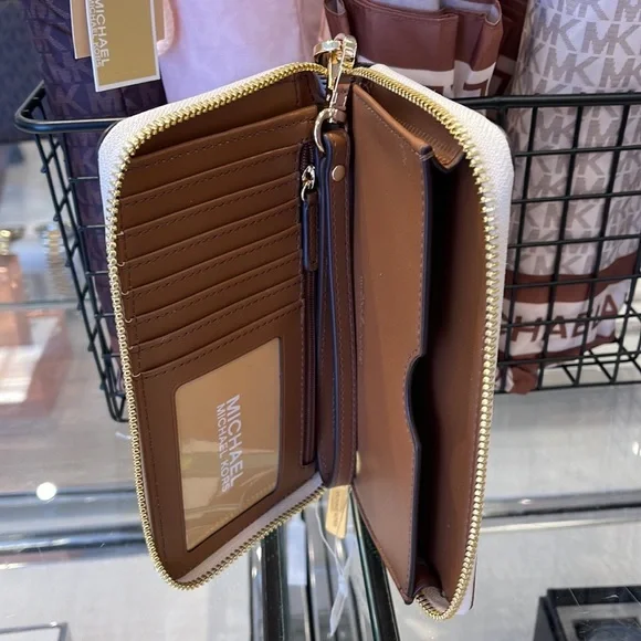 Michael Kors MK Signature Large Flat Multi-Function Phone Case Wallet Wristlet - Picture 10 of 16